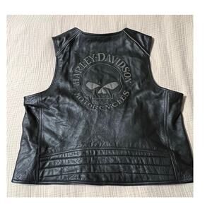 Harley-Davidson men's Willie G Skull black leather vest Men's 3XL NWOT (B100124)